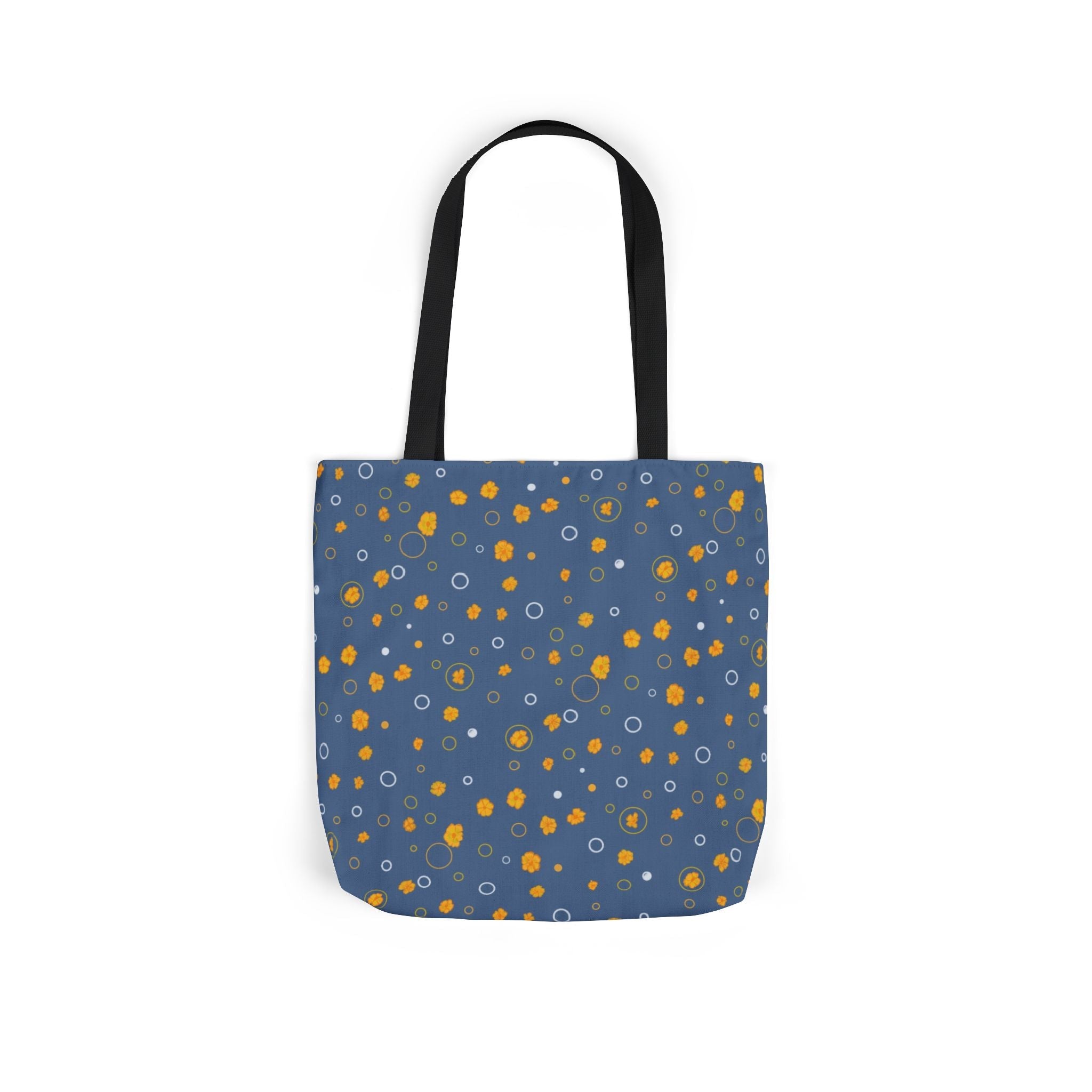 Grey Small Flora Hand Drawn Prints Canvas Tote Bag, 5-Color Straps Printify