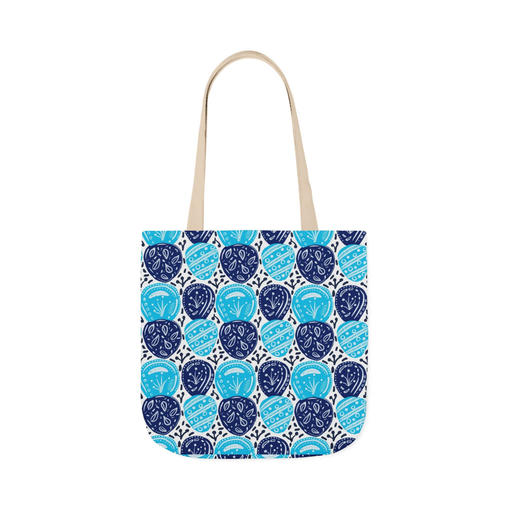 Blue Oval Abstract Canvas Tote Bag, 5-Color Straps Printify