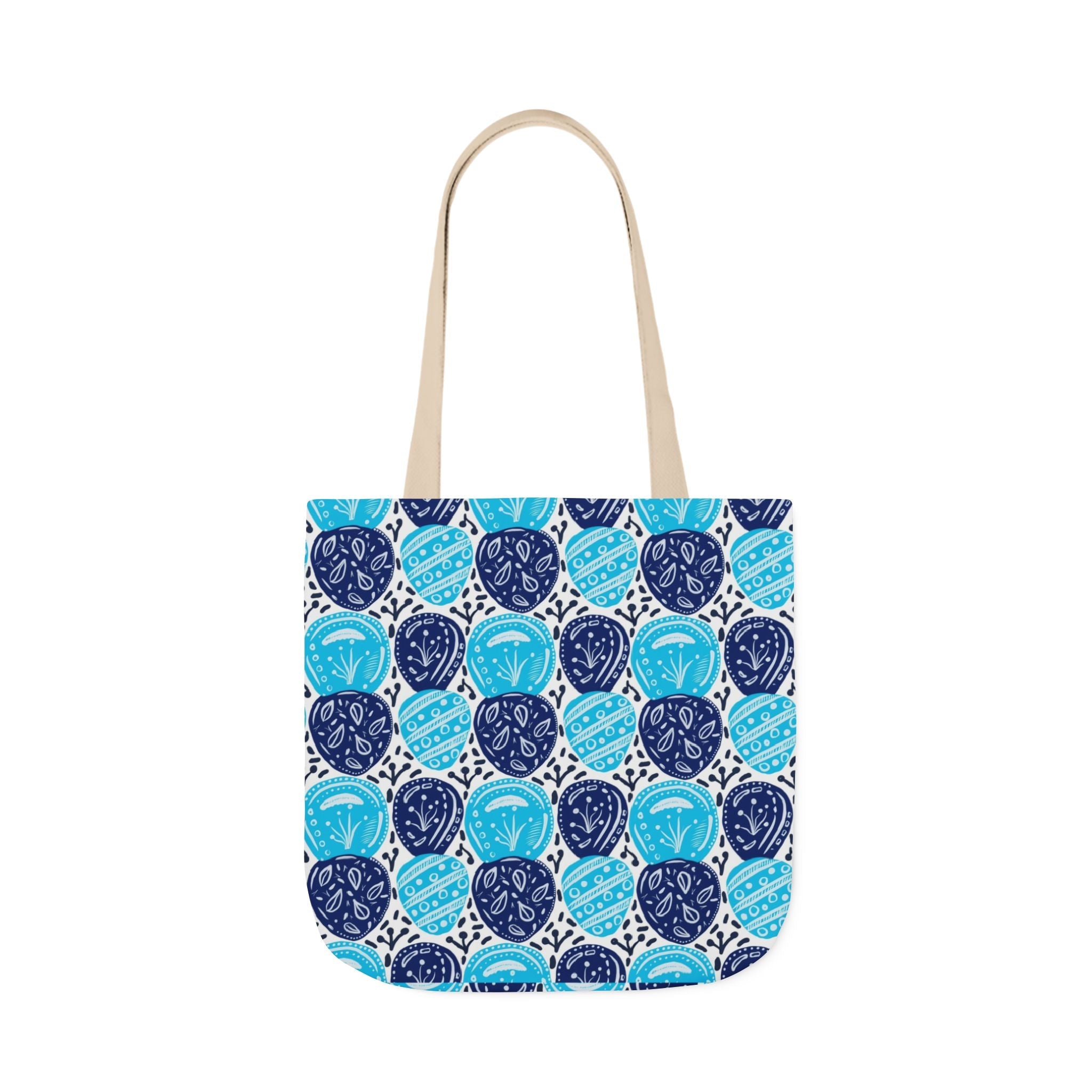 Blue Oval Abstract Canvas Tote Bag, 5-Color Straps Printify
