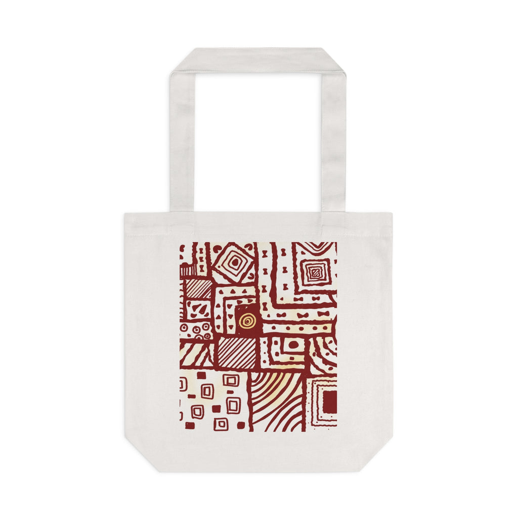 Abstract Red Hand Designed Prints Cotton Tote Bag Printify