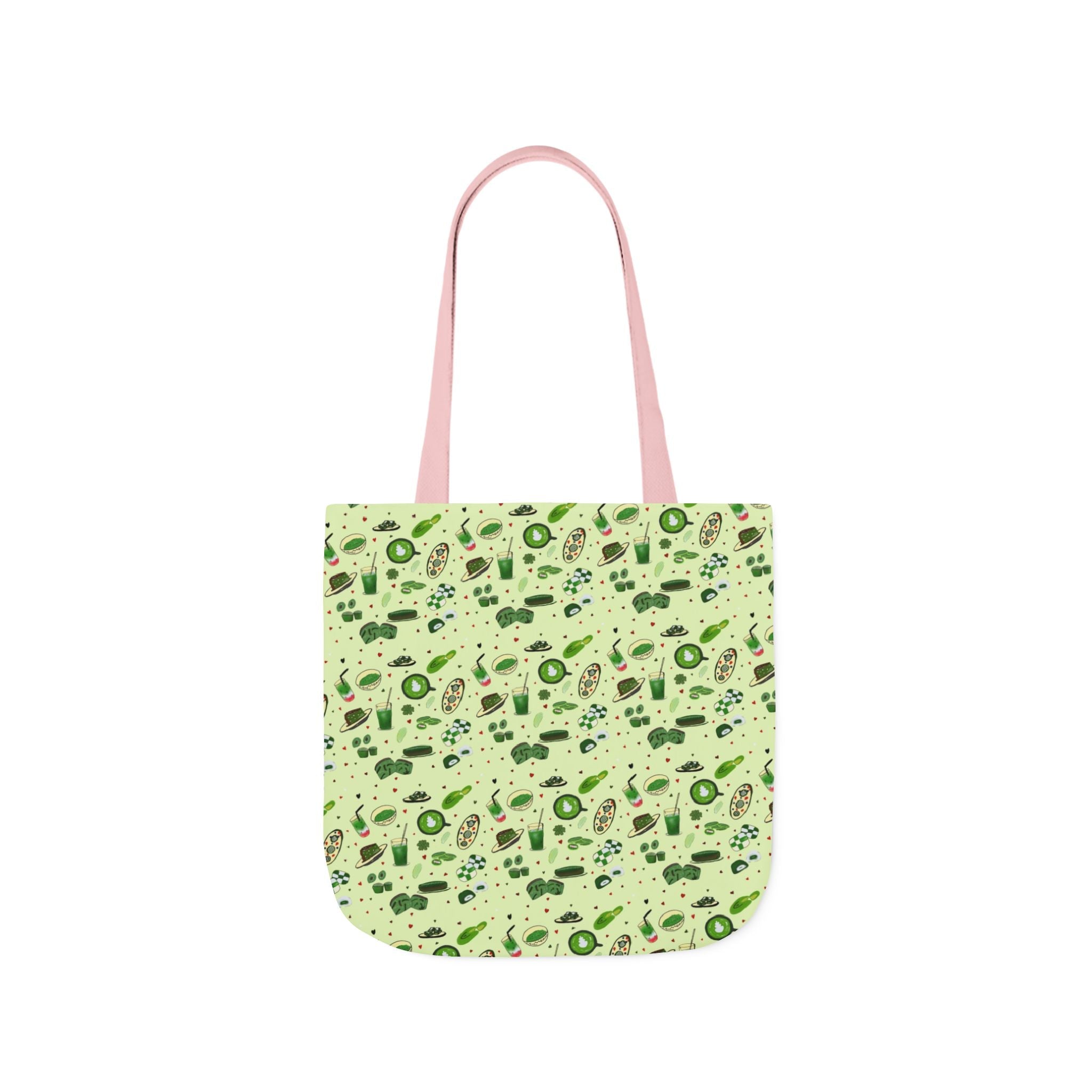 Matcha Hand Drawn Print Art Canvas Tote Bag, 5-Color Straps Printify