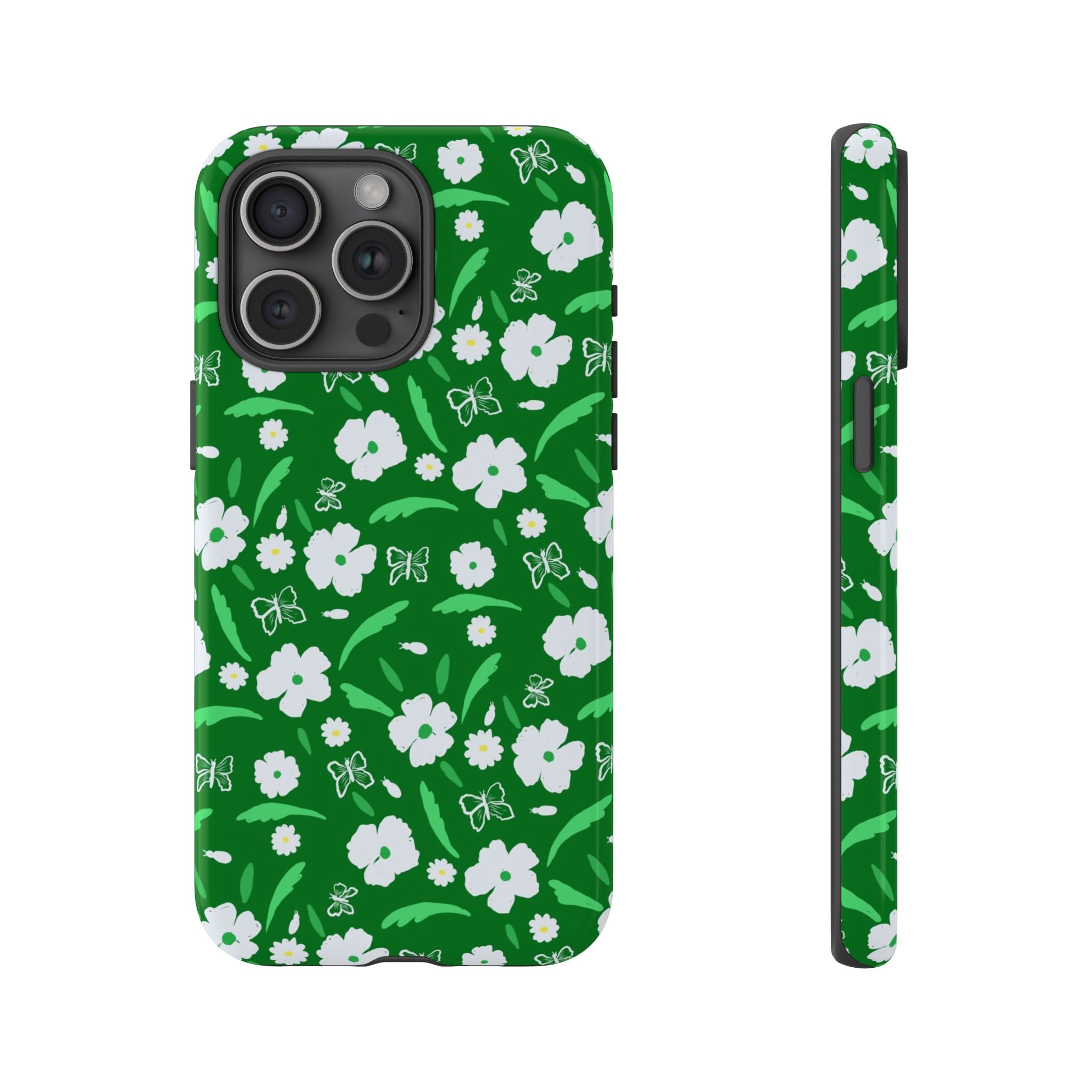 Green Meets White Flora Hand Designed Prints Tough Cases Printify