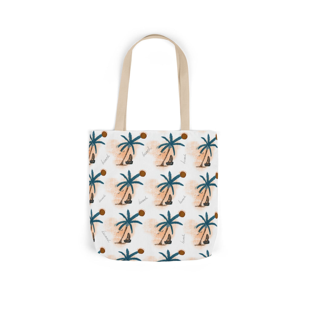 Beach Hand Drawn Art Canvas Tote Bag, 5-Color Straps Printify