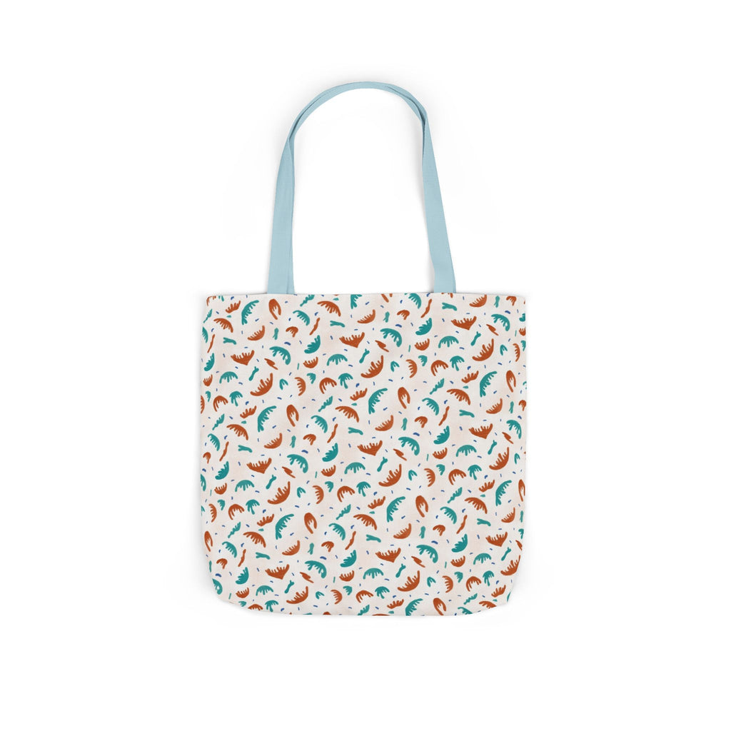 Abstract Hand Designed Print Canvas Tote Bag, 5-Color Straps Printify