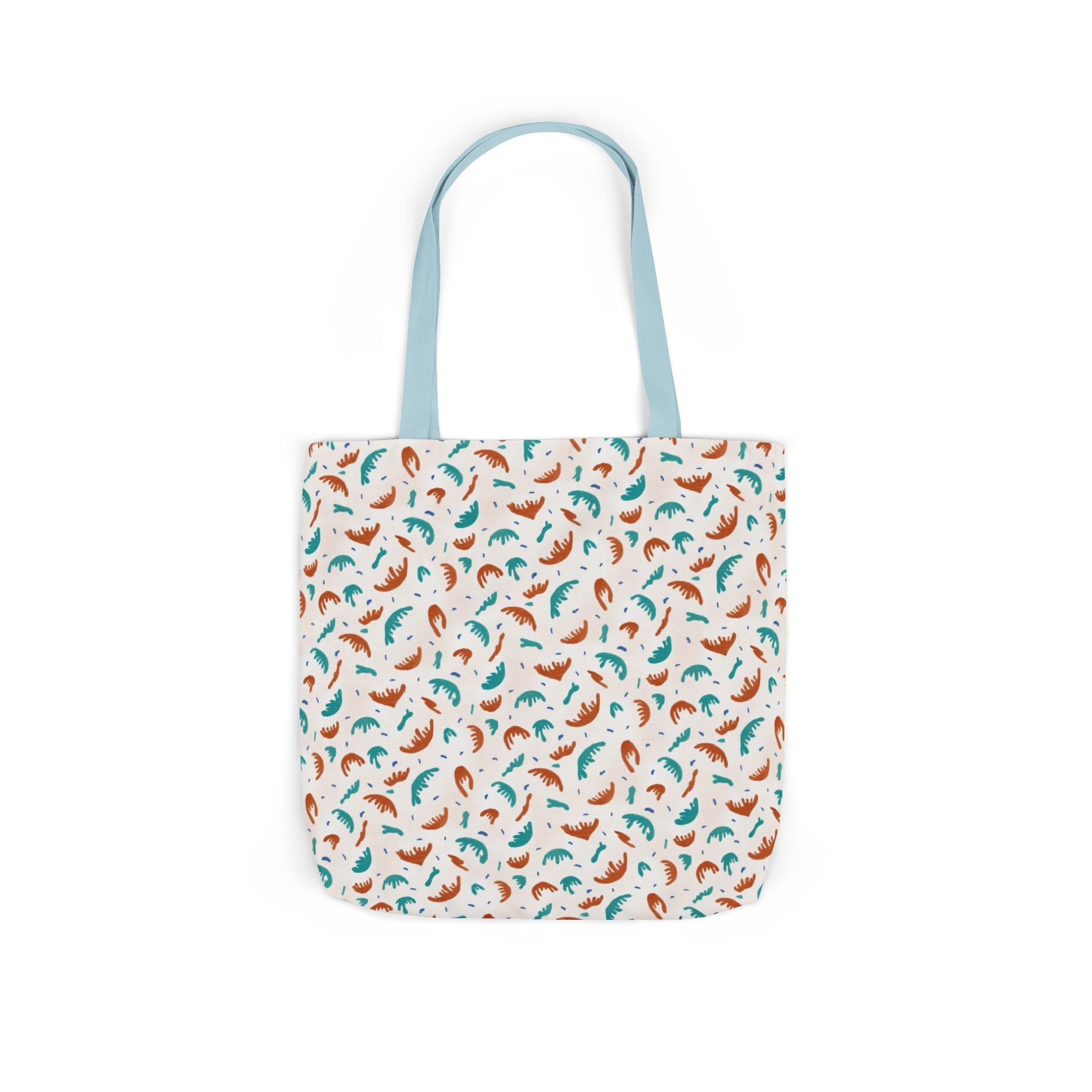 Abstract Hand Designed Print Canvas Tote Bag, 5-Color Straps Printify