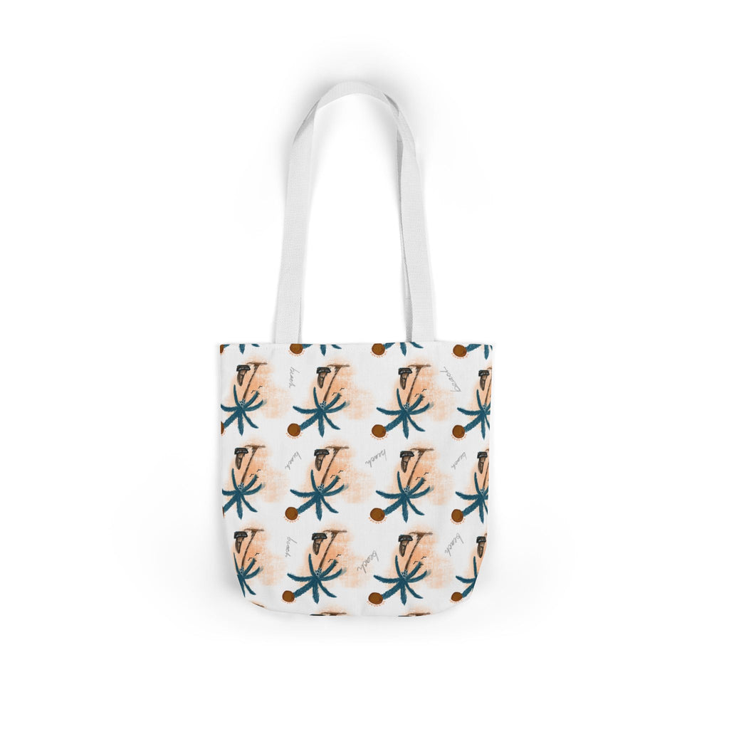 Beach Hand Drawn Art Canvas Tote Bag, 5-Color Straps Printify