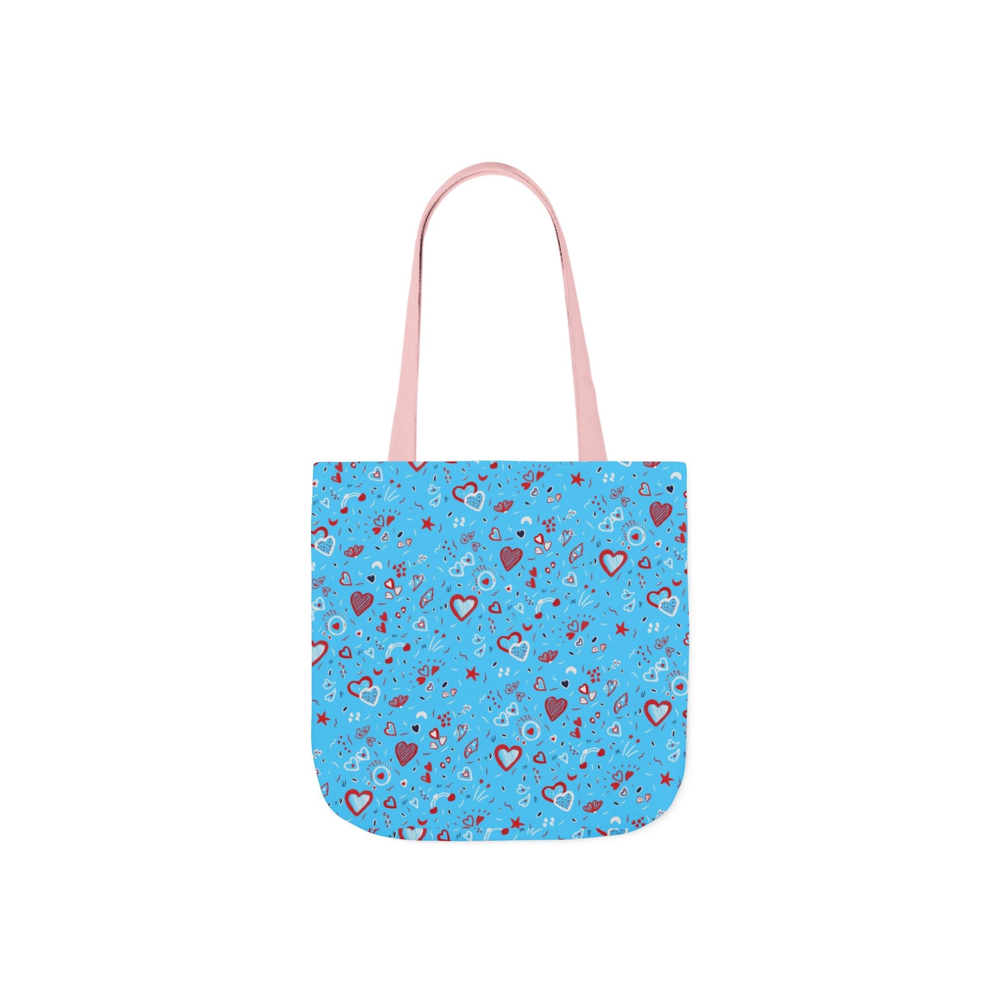 May be Valentine Hand Designed Print Canvas Tote Bag, 5-Color Straps Printify