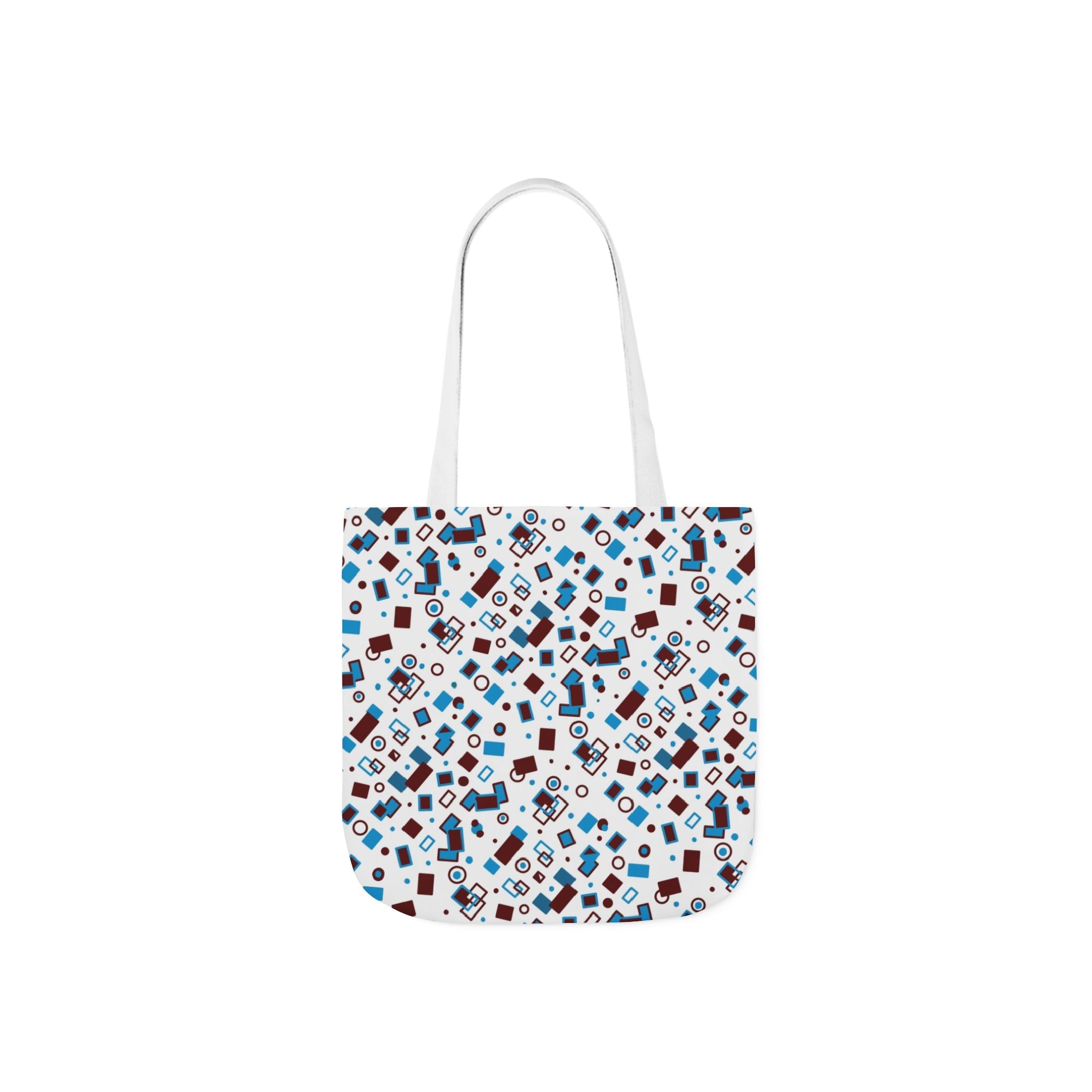 Geometric Shape Hand Drawn Art Print Canvas Tote Bag, 5-Color Straps Printify