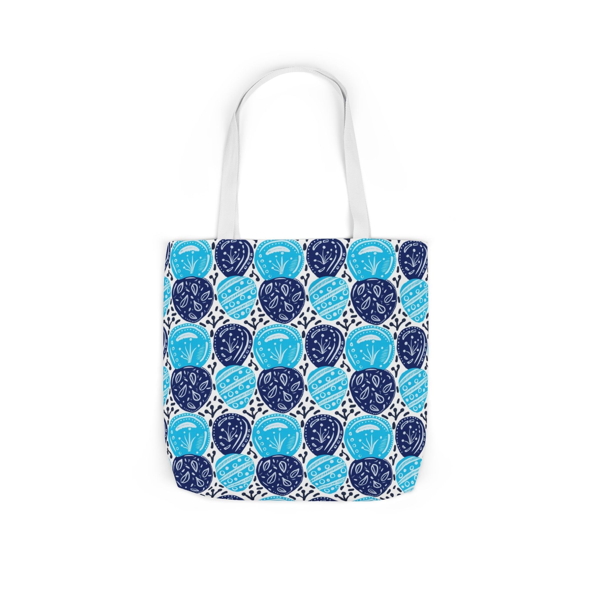 Blue Oval Abstract Canvas Tote Bag, 5-Color Straps Printify