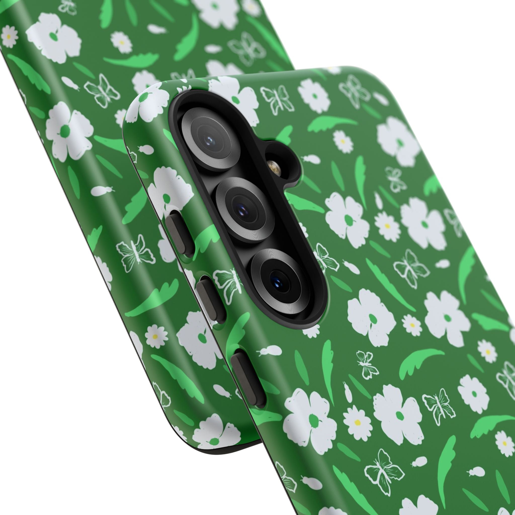 Green Meets White Flora Hand Designed Prints Tough Cases Printify