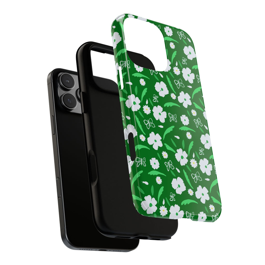 Green Meets White Flora Hand Designed Prints Tough Cases Printify