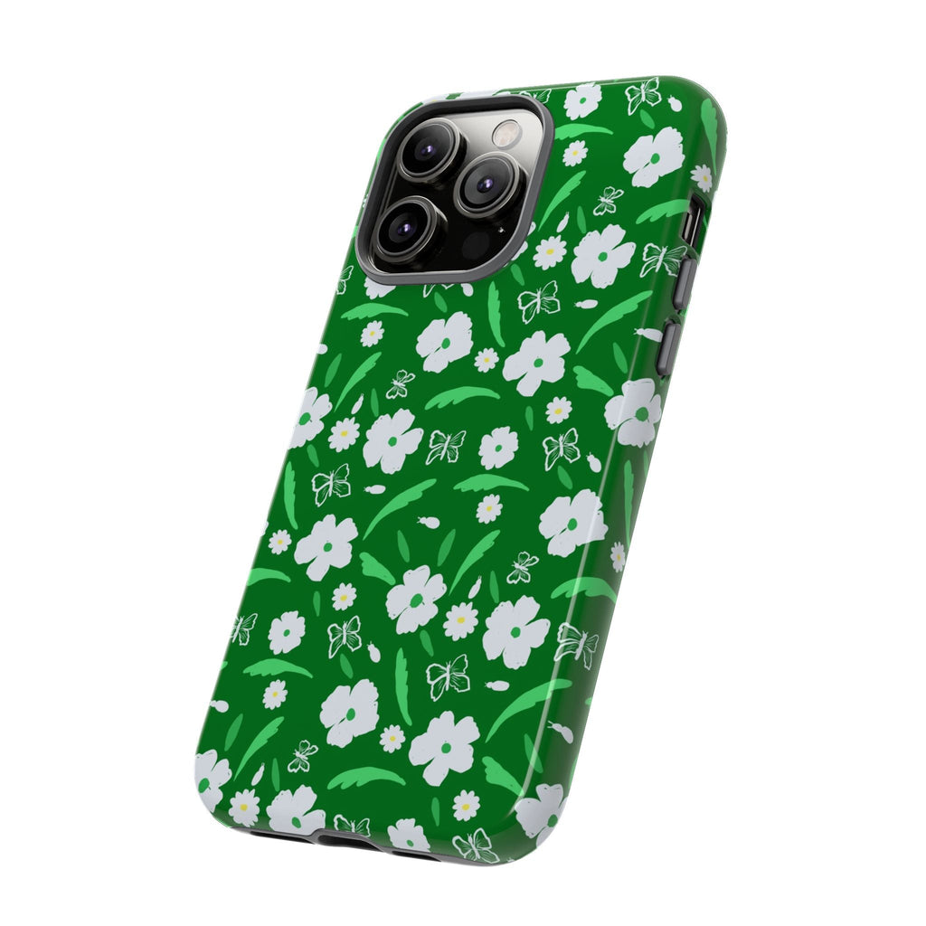 Green Meets White Flora Hand Designed Prints Tough Cases Printify