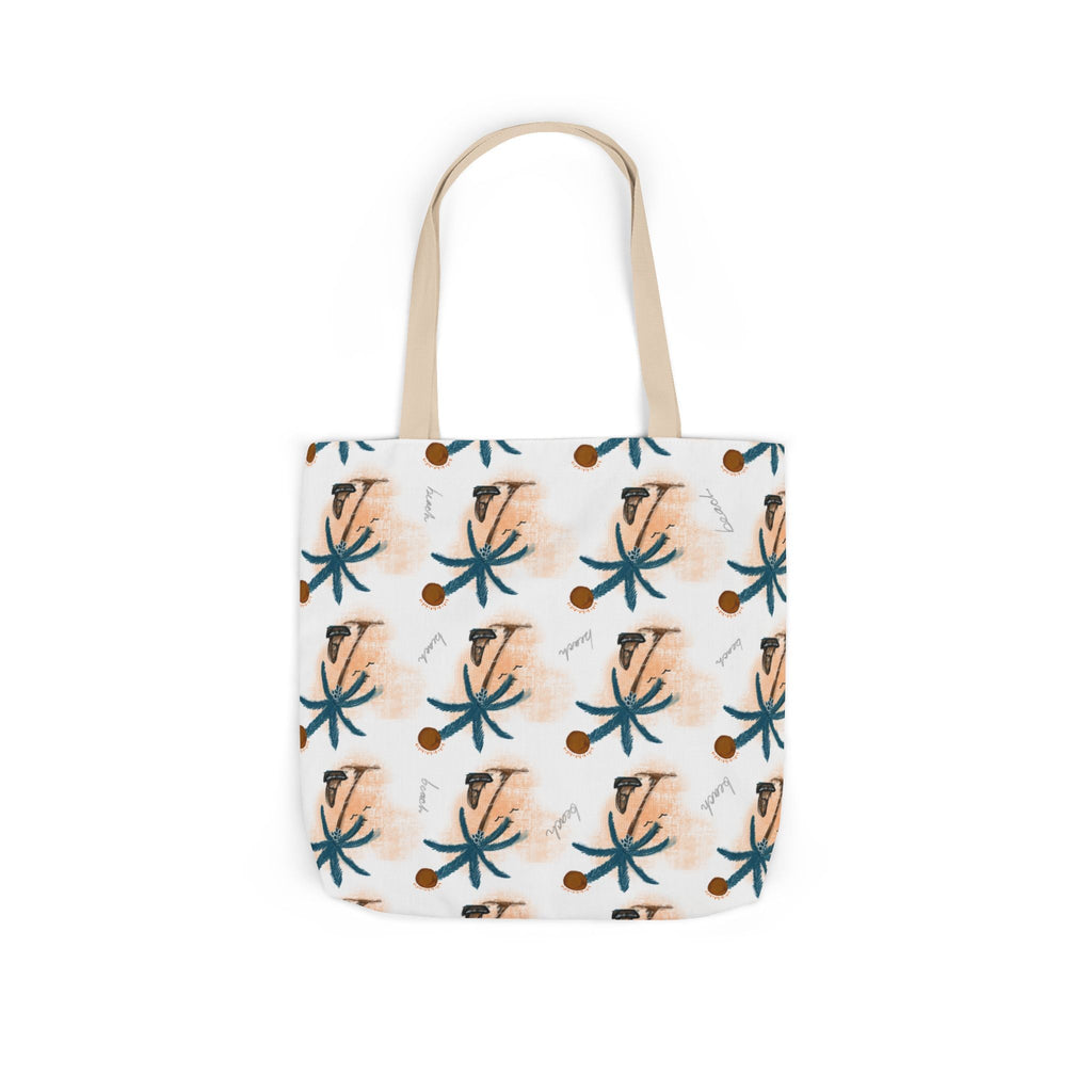Beach Hand Drawn Art Canvas Tote Bag, 5-Color Straps Printify