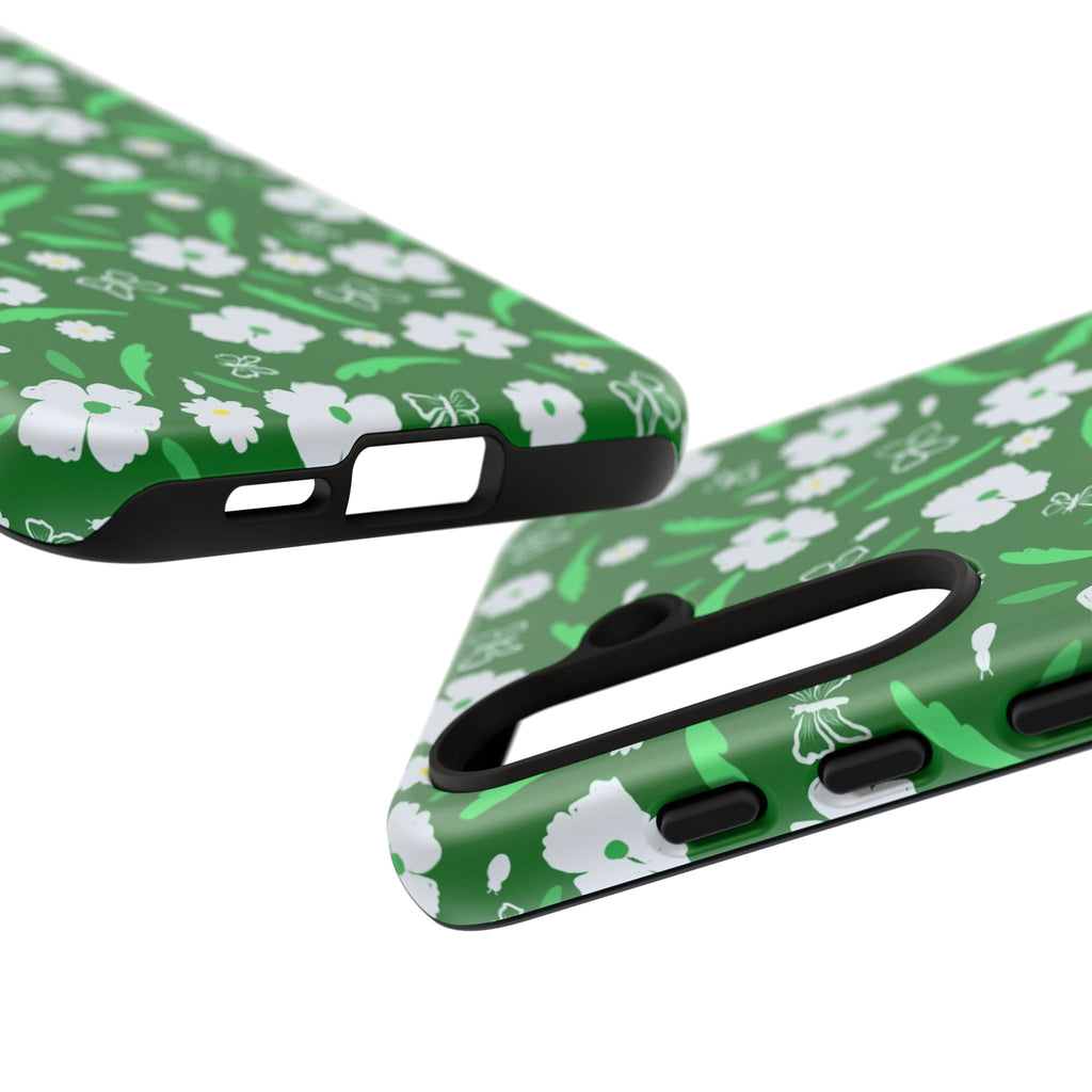 Green Meets White Flora Hand Designed Prints Tough Cases Printify