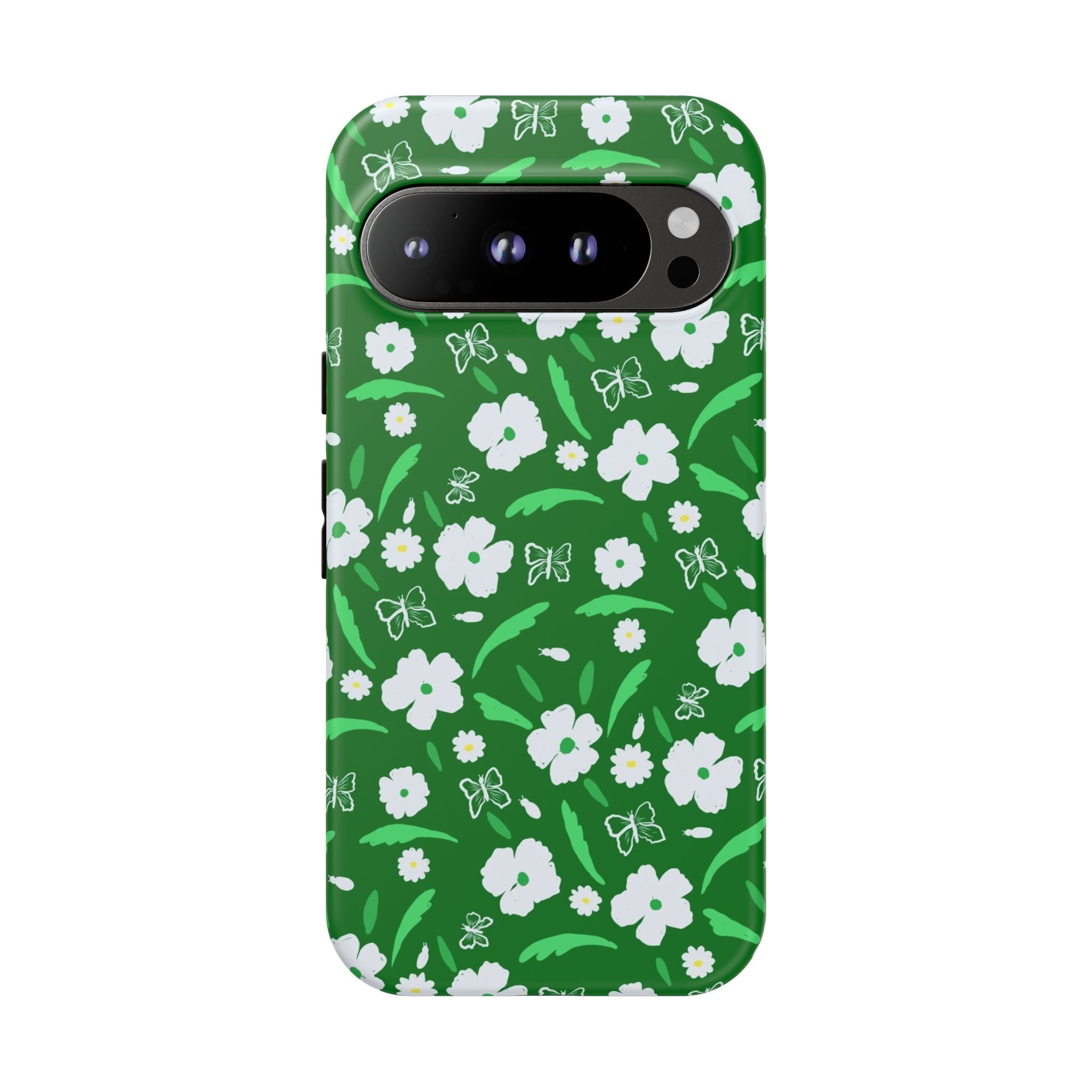Green Meets White Flora Hand Designed Prints Tough Cases Printify