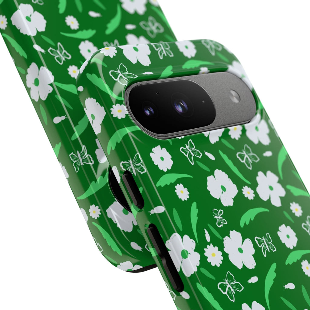 Green Meets White Flora Hand Designed Prints Tough Cases Printify