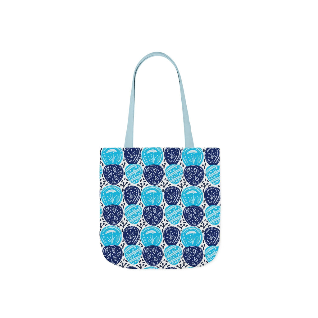 Blue Oval Abstract Canvas Tote Bag, 5-Color Straps Printify