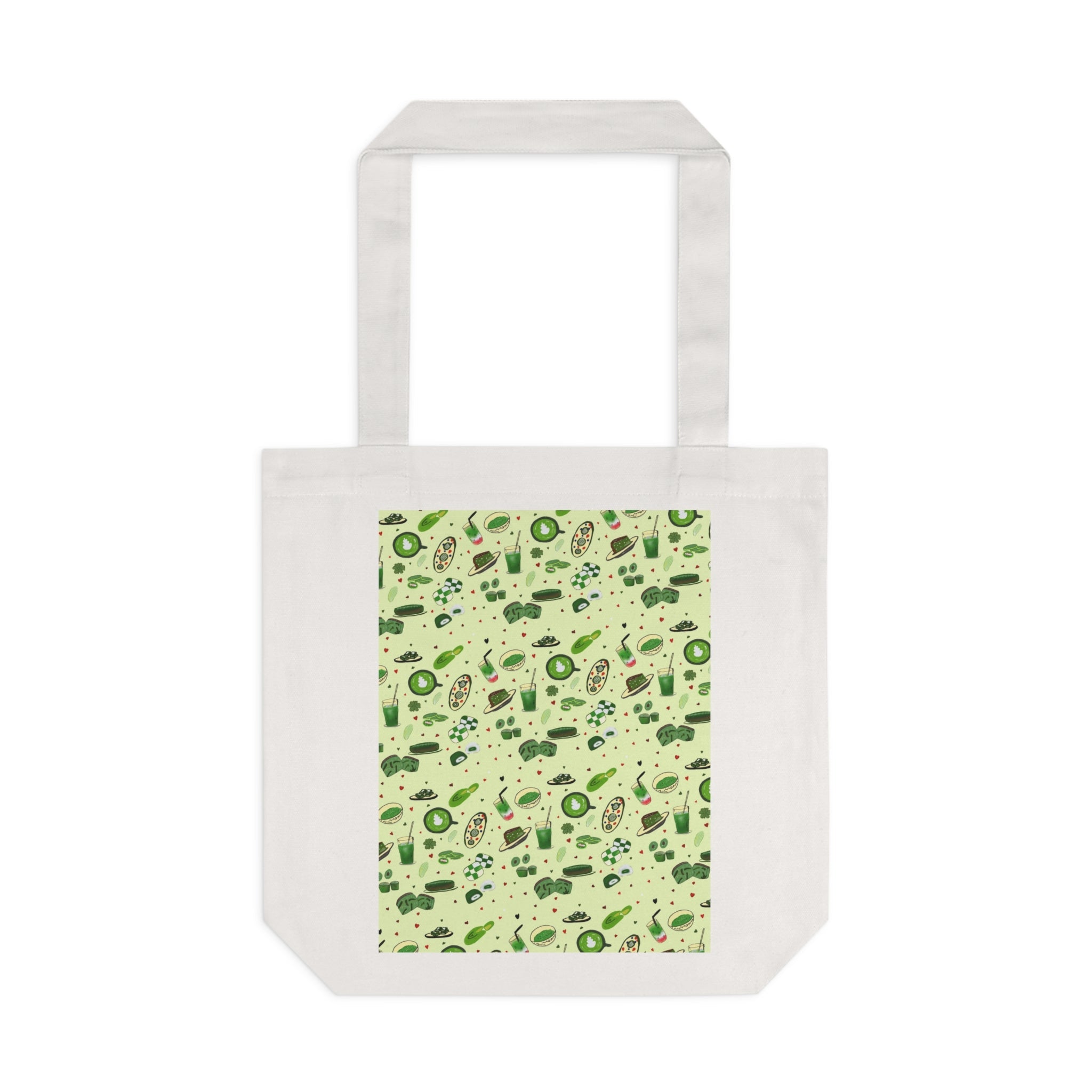 Matcha Food Hand Designed Prints Cotton Tote Bag Printify