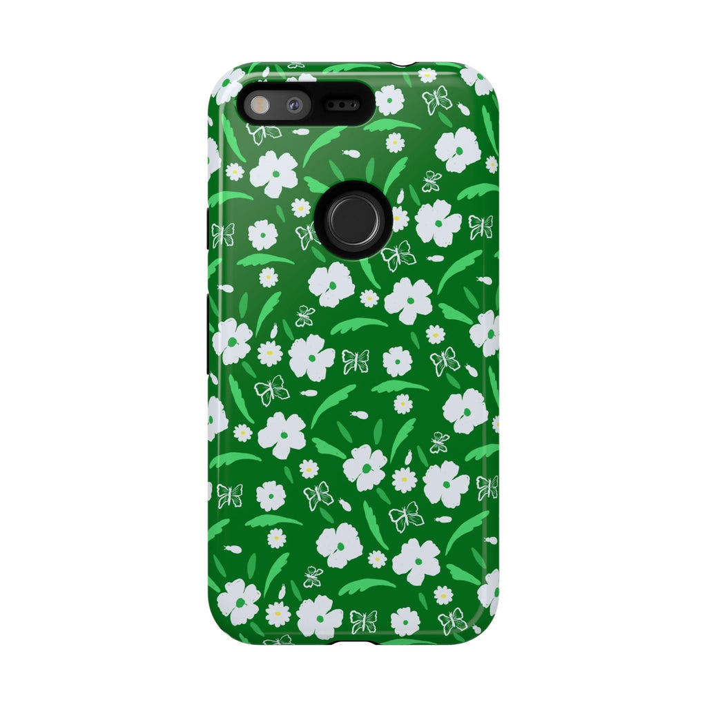 Green Meets White Flora Hand Designed Prints Tough Cases Printify