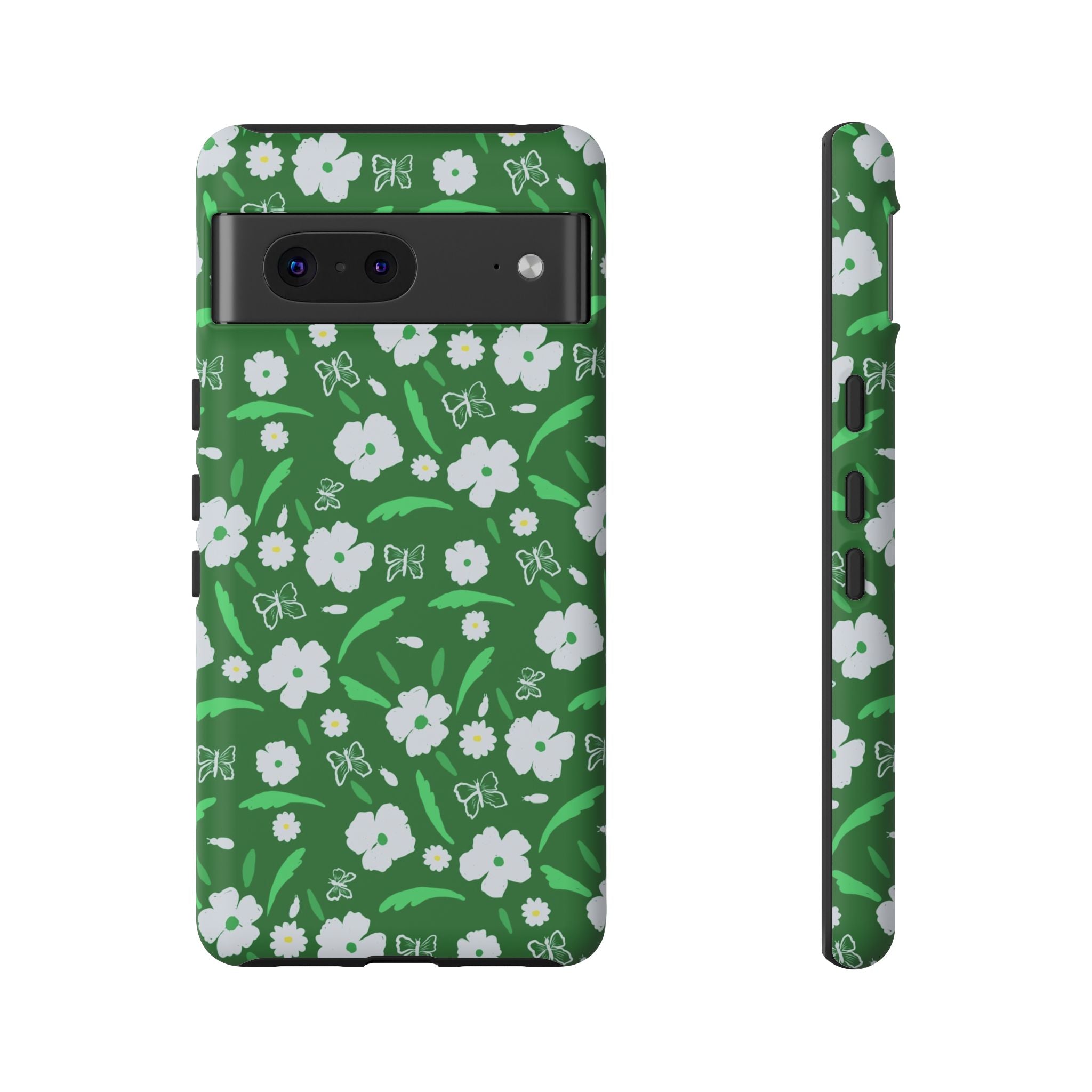 Green Meets White Flora Hand Designed Prints Tough Cases Printify